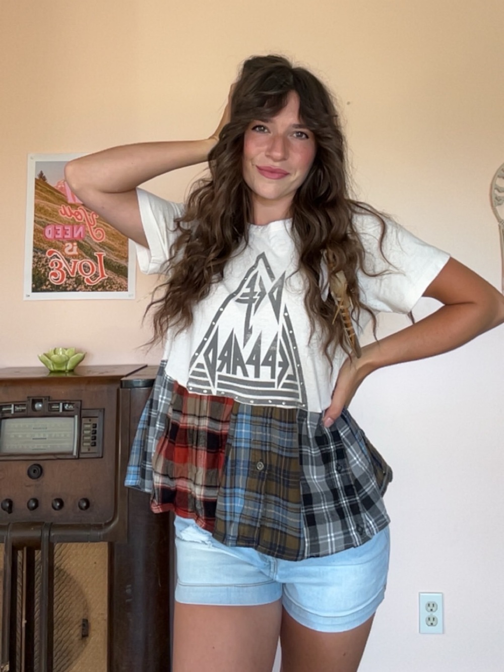 Upcycled Def Leppard Top